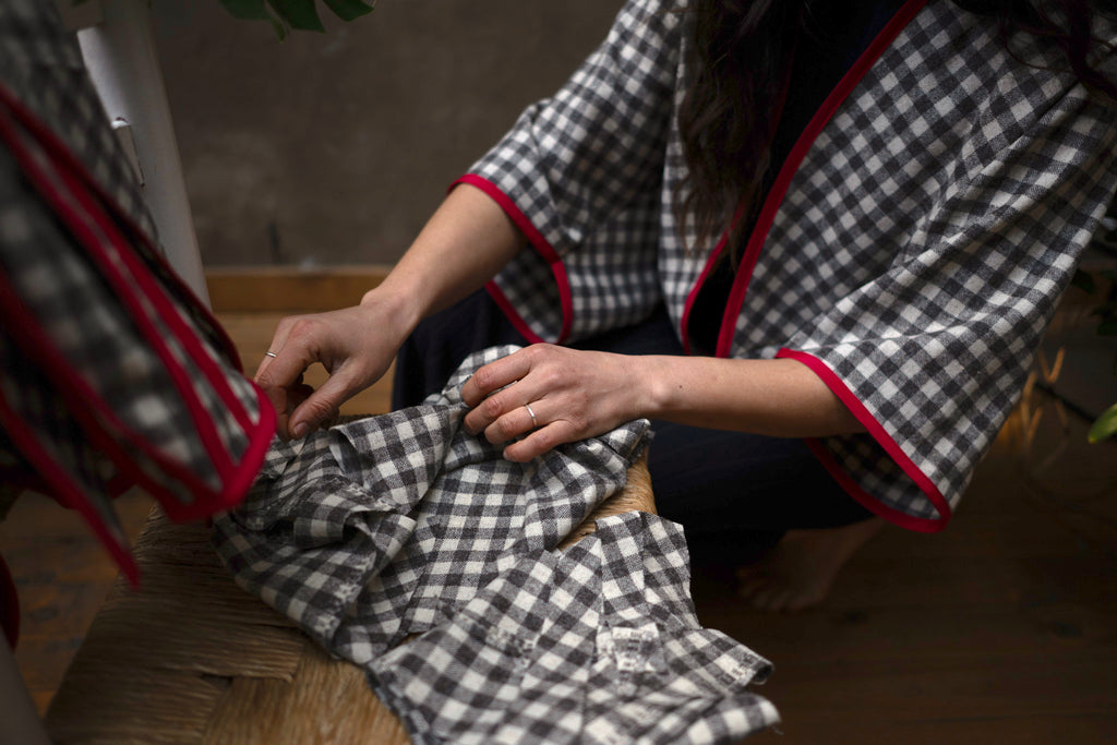 Sobretodo lana cuadrillé