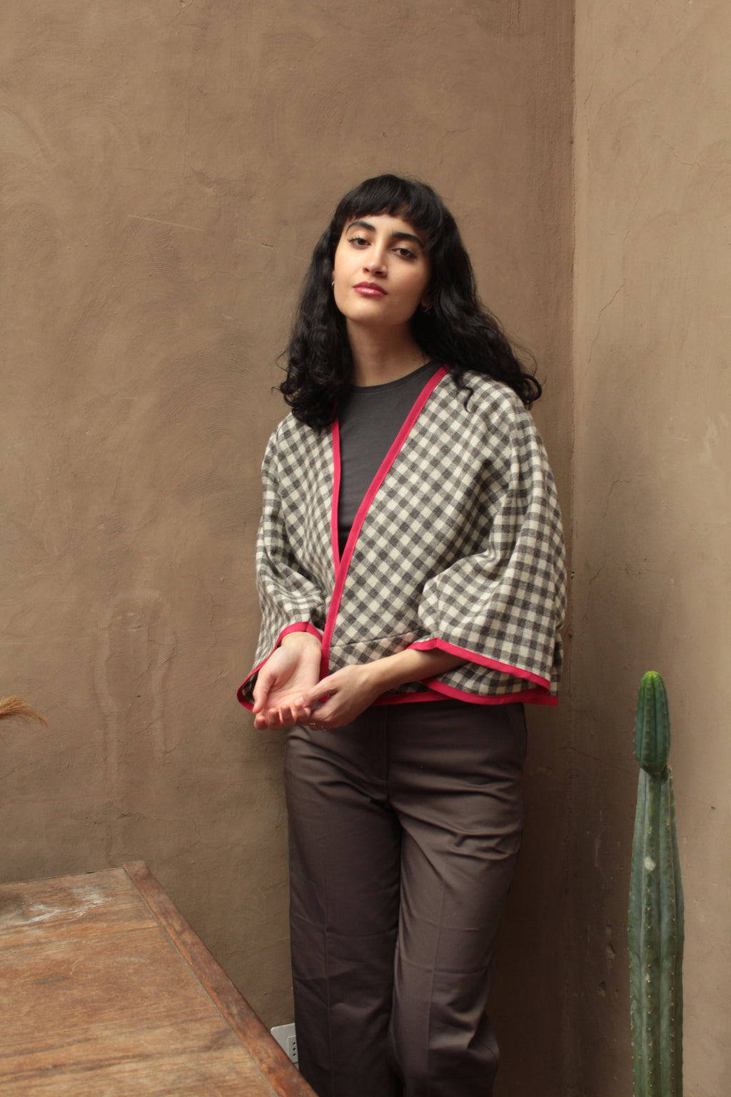 Sobretodo lana cuadrillé