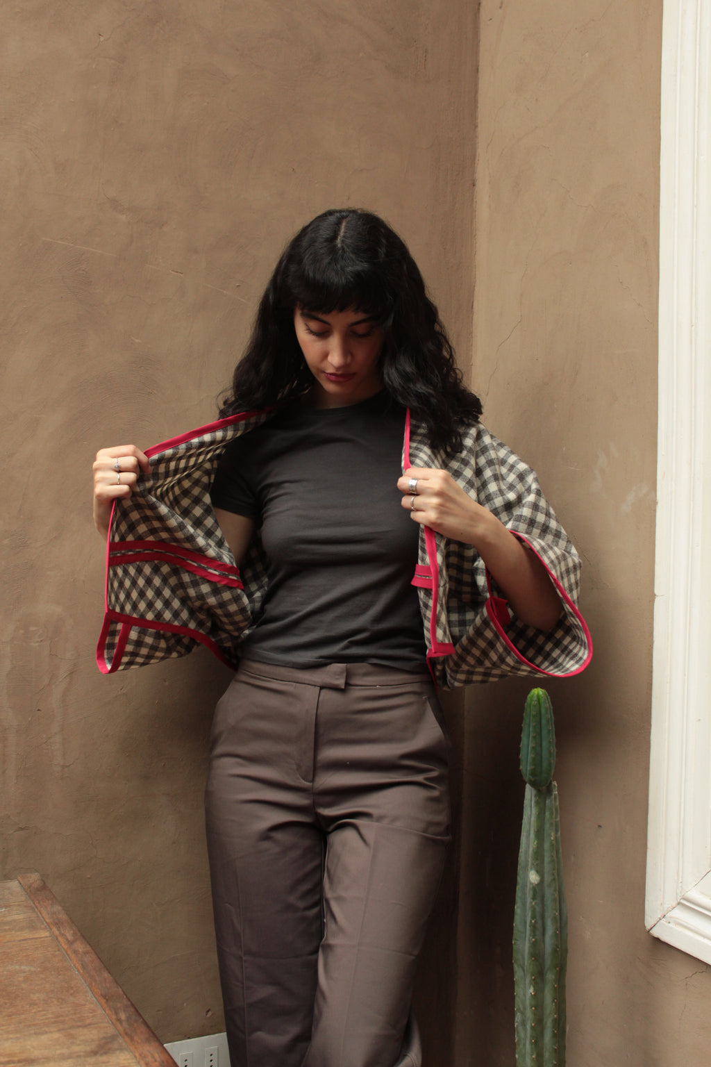 Sobretodo lana cuadrillé