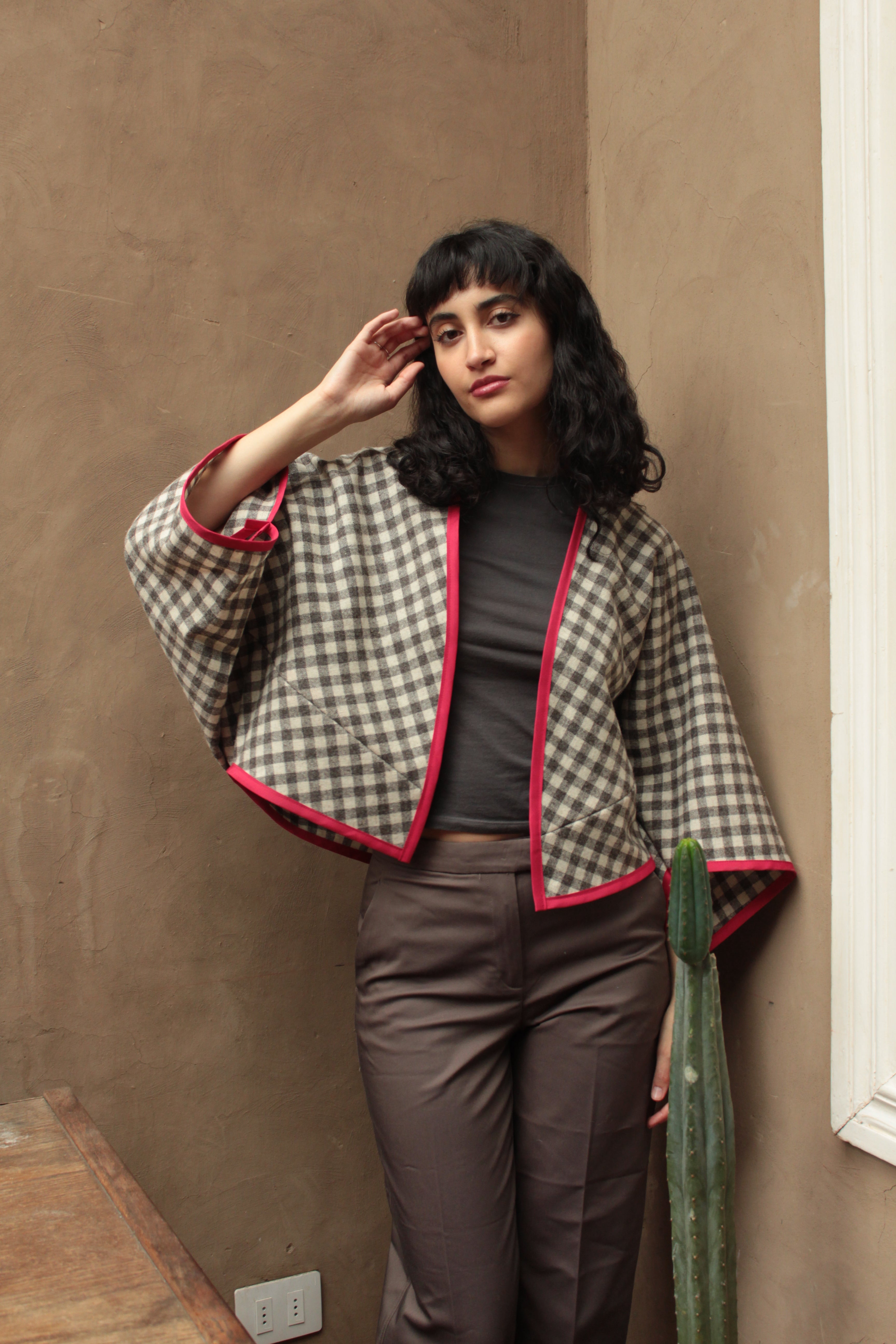 Sobretodo lana cuadrillé