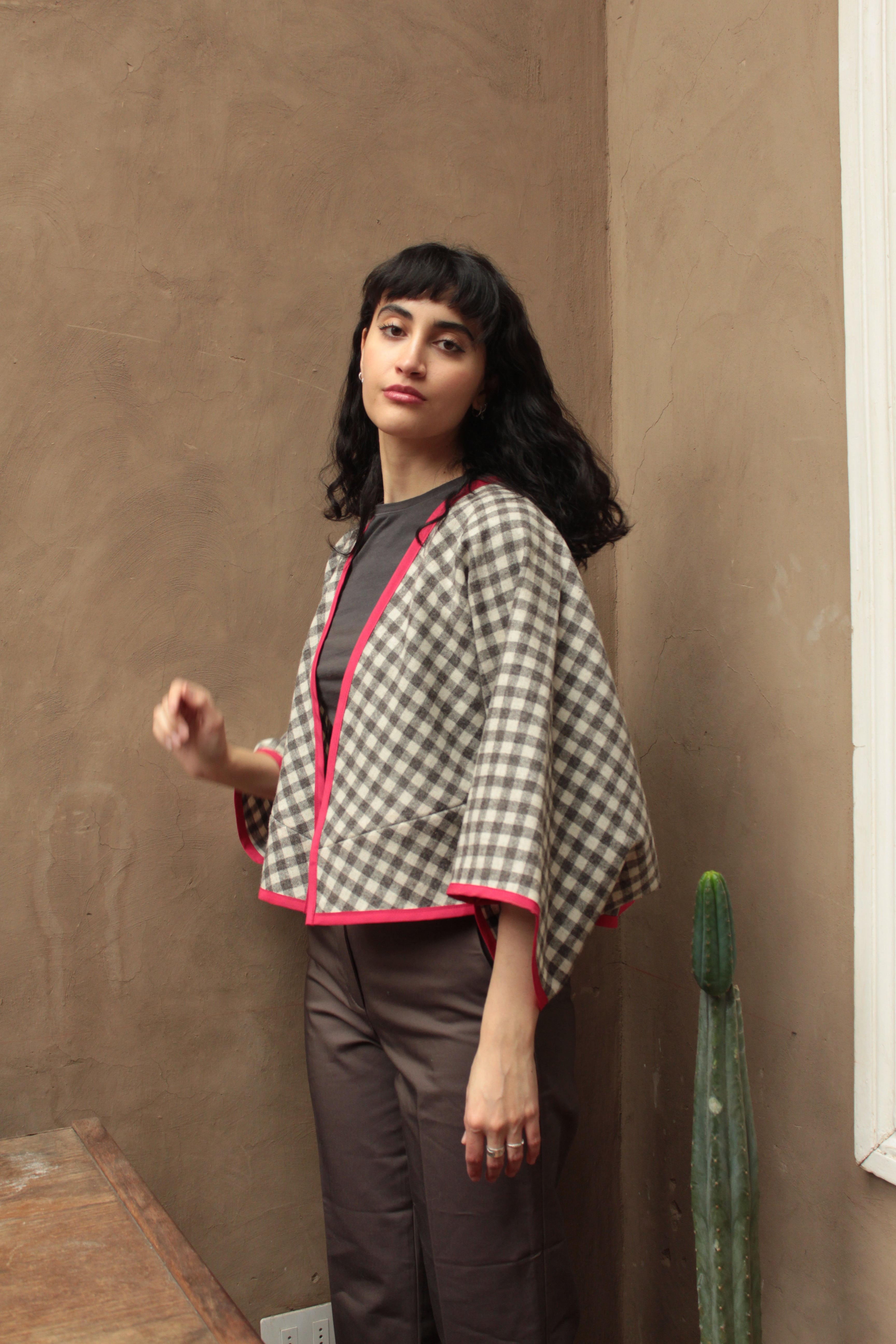 Sobretodo lana cuadrillé