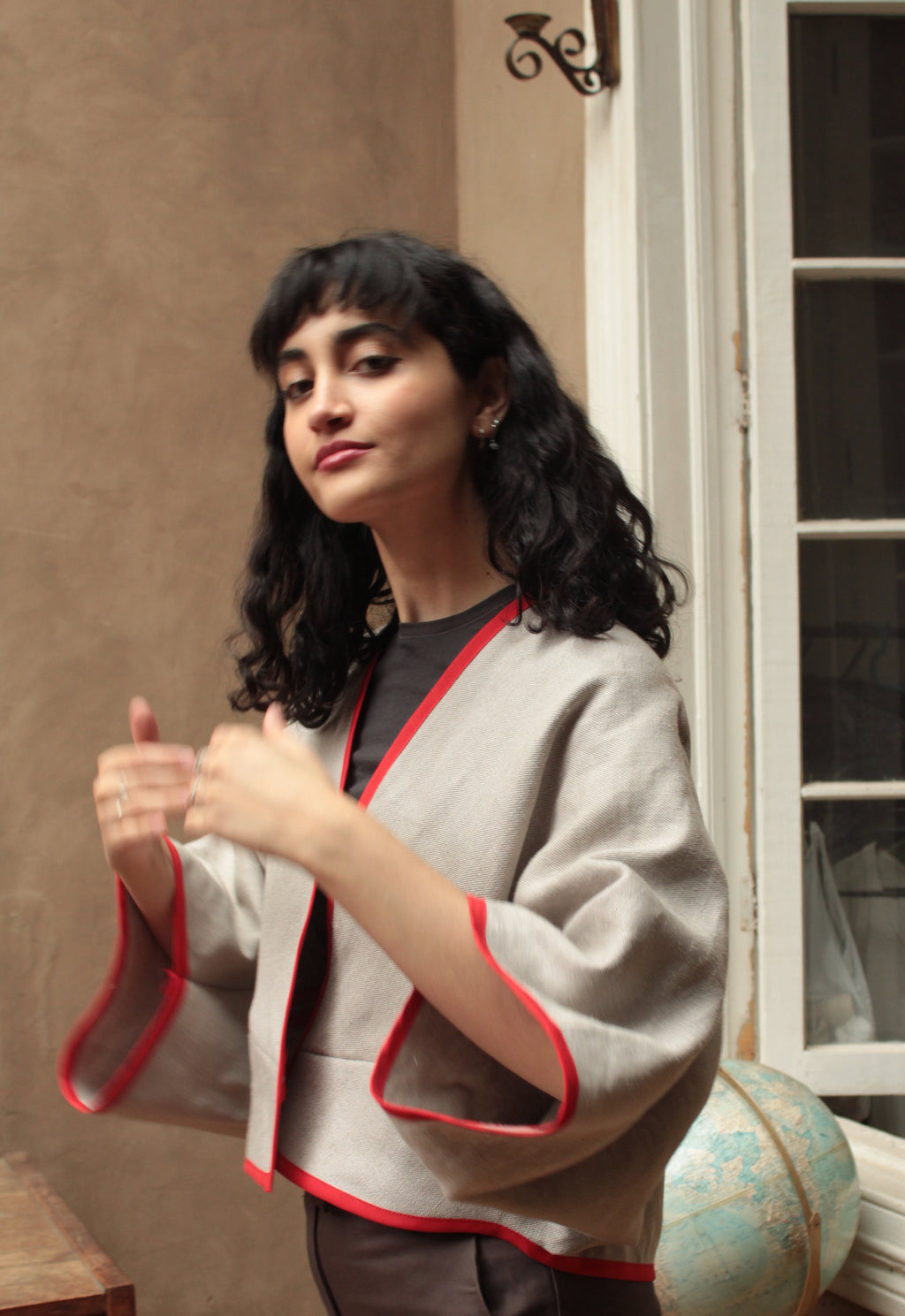 Sobretodo lino beige