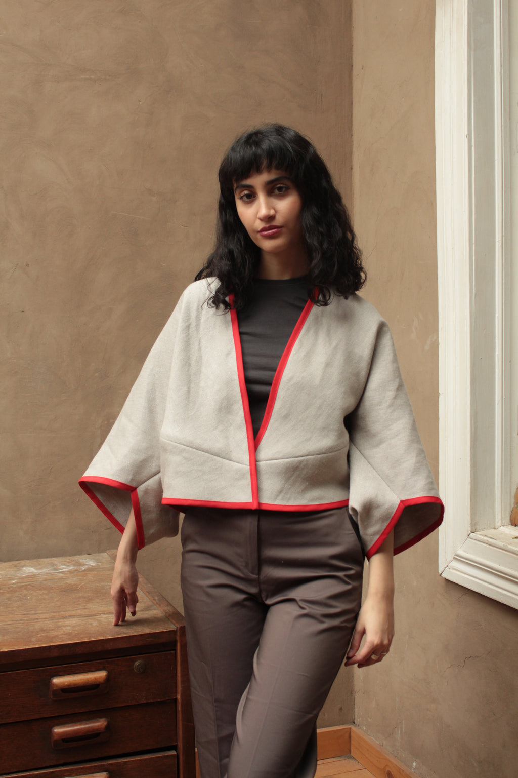 Sobretodo lino beige