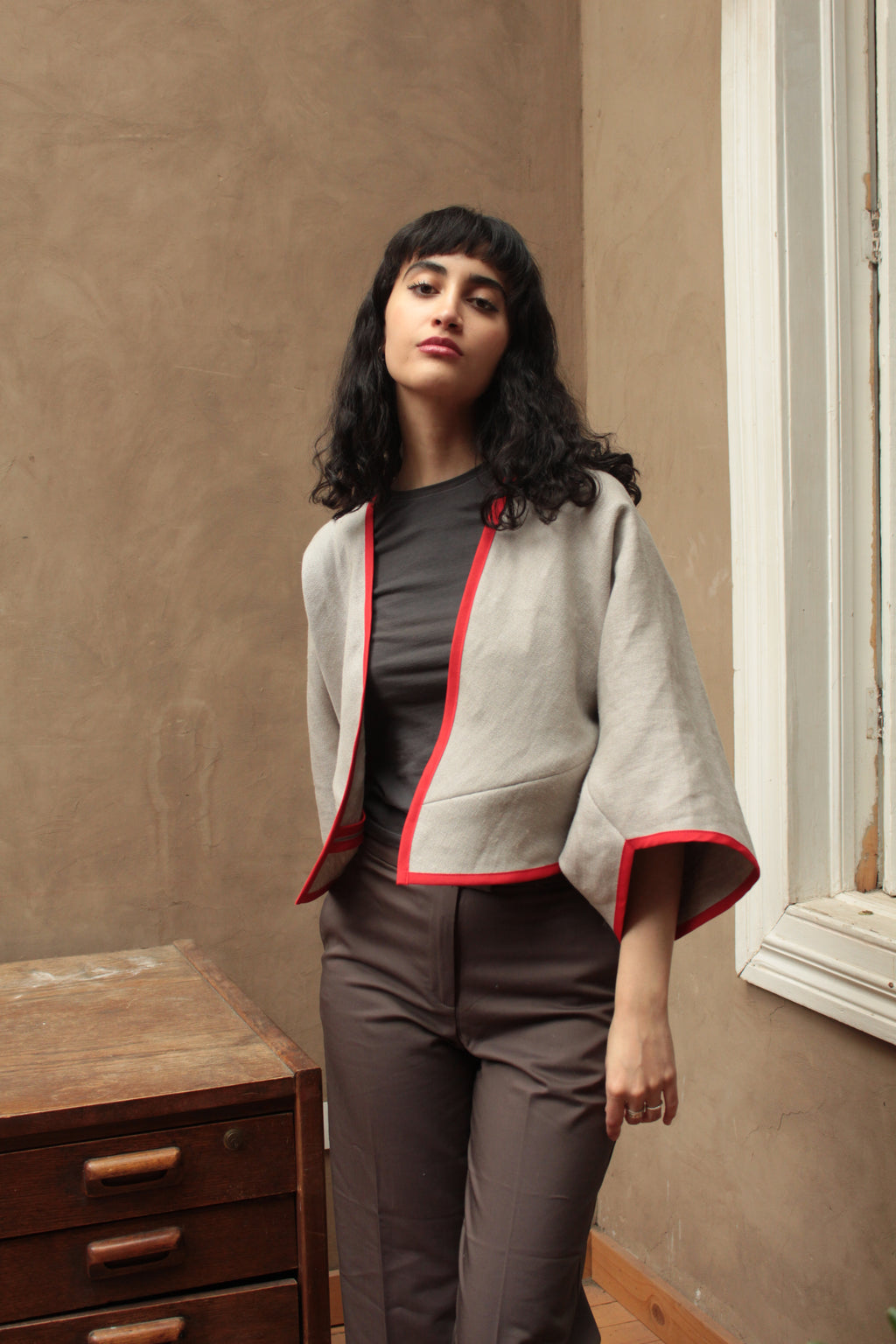 Sobretodo lino beige