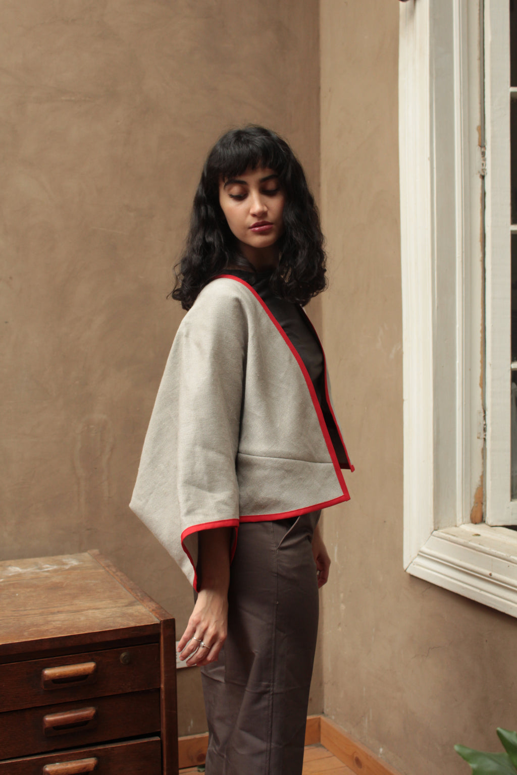 Sobretodo lino beige