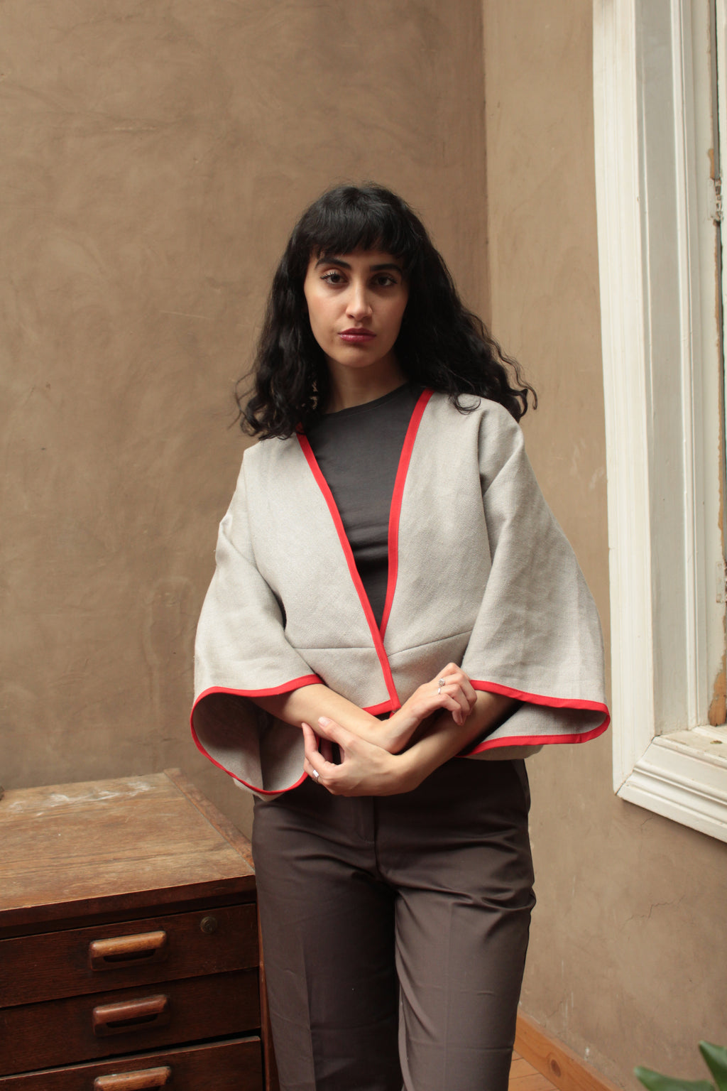 Sobretodo lino beige