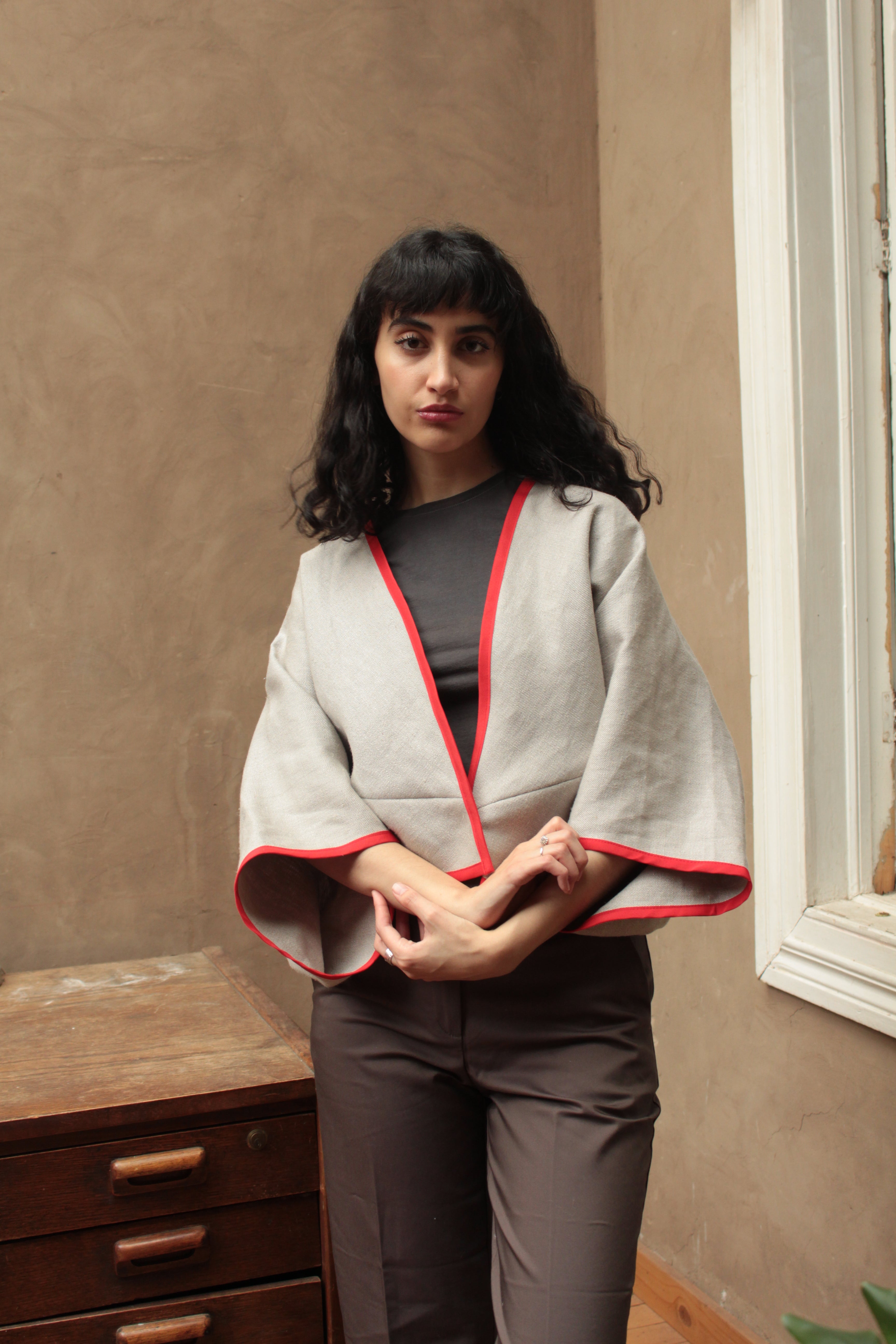 Sobretodo lino beige