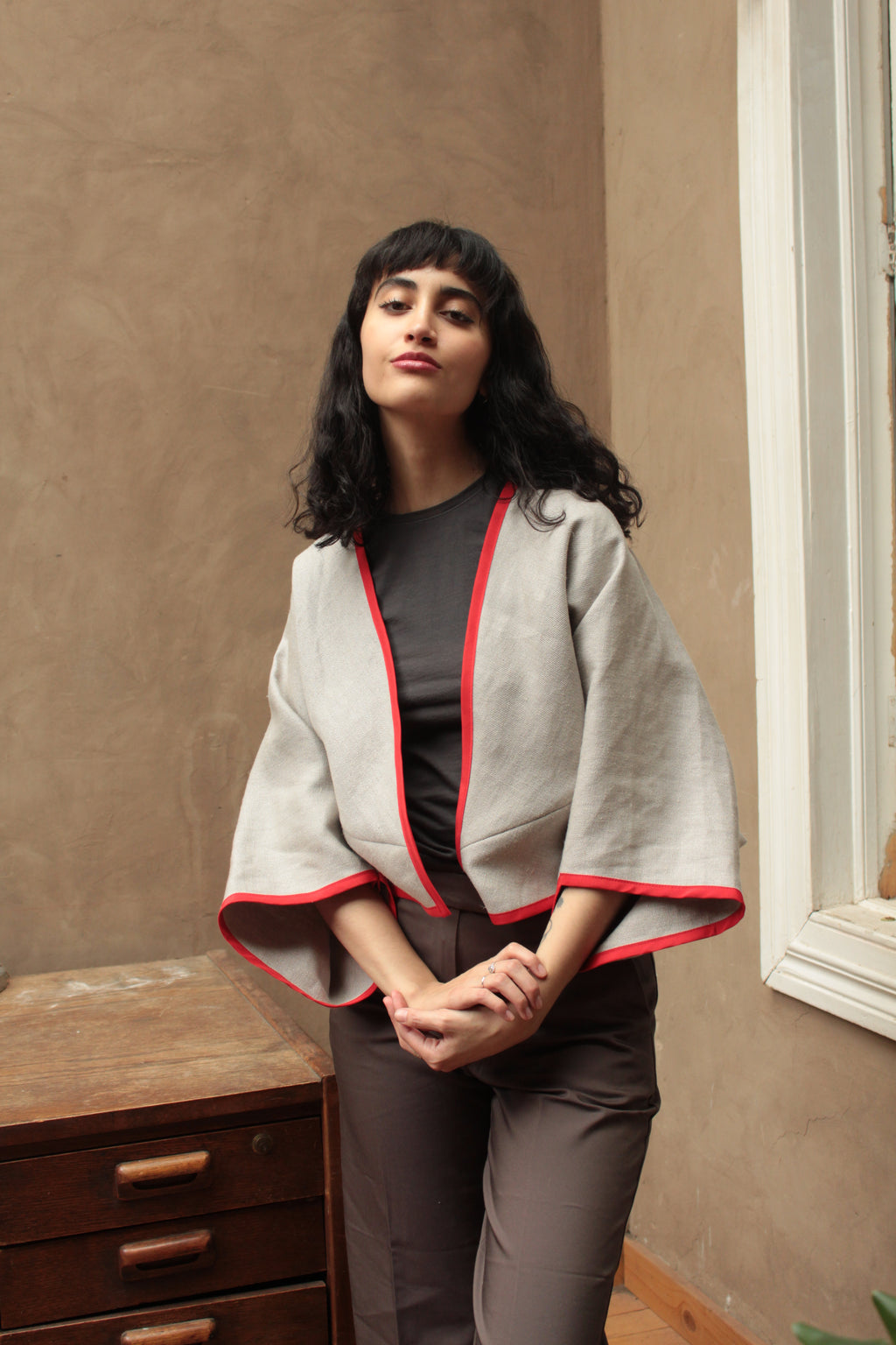 Sobretodo lino beige