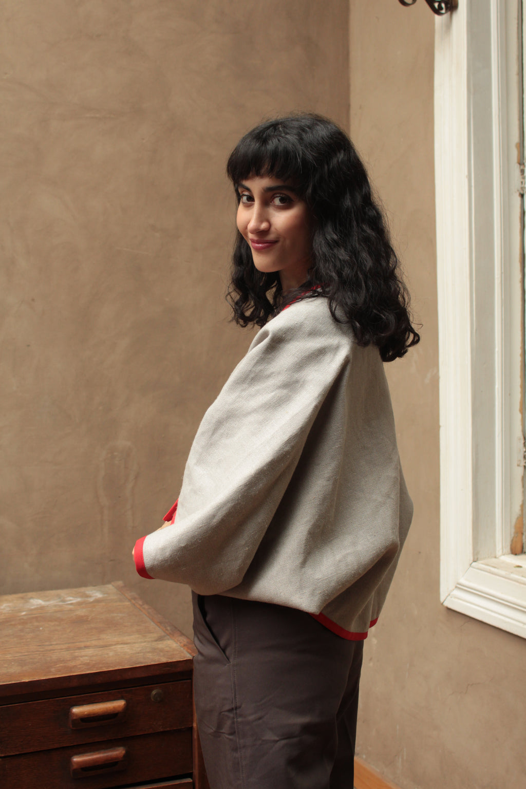 Sobretodo lino beige