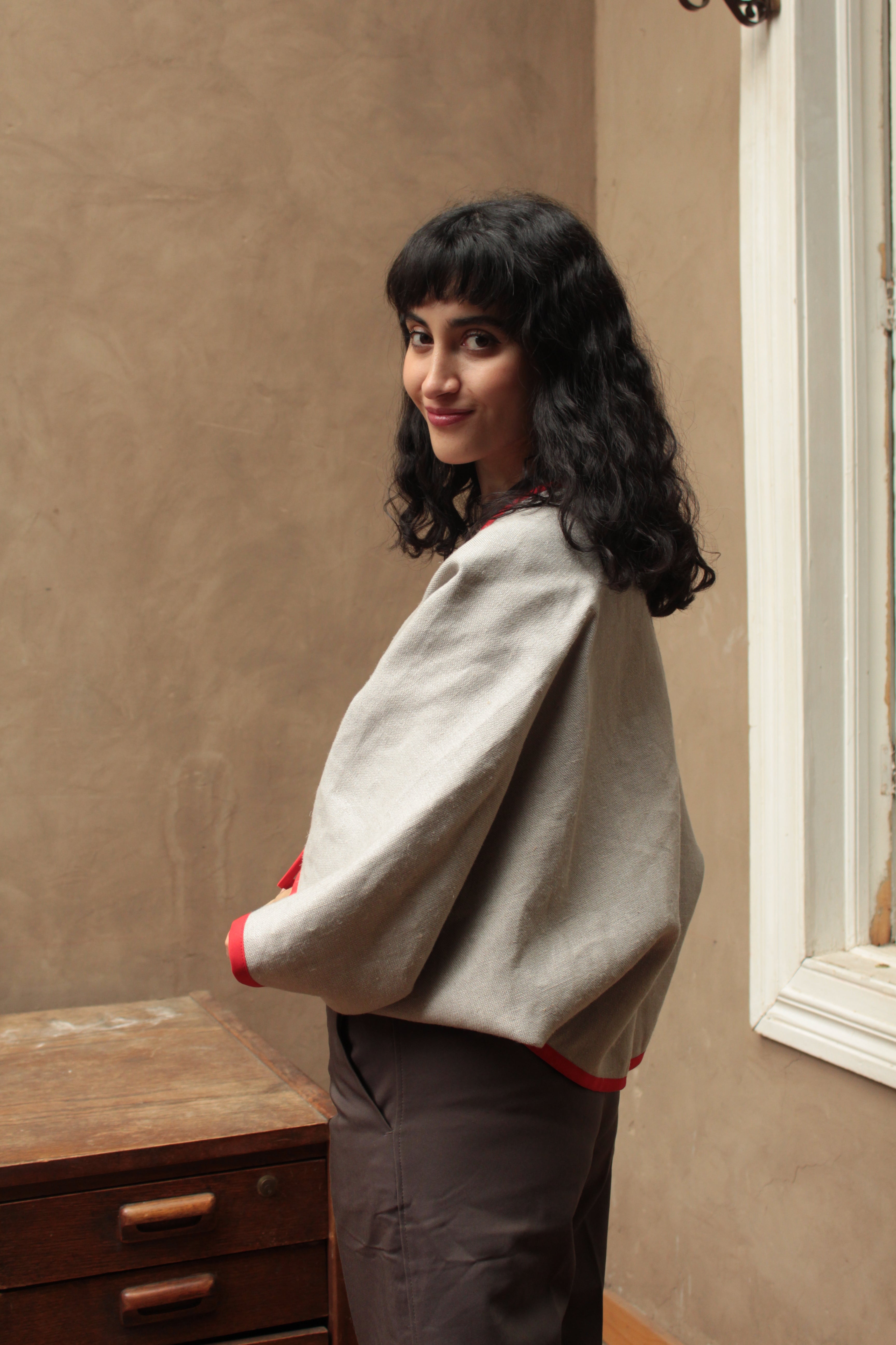 Sobretodo lino beige